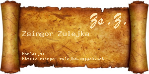 Zsingor Zulejka névjegykártya